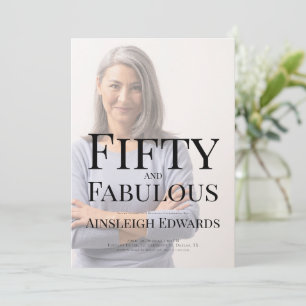 Vijftig en Fabulous Foto 50e Verjaardagsfeestje Kaart