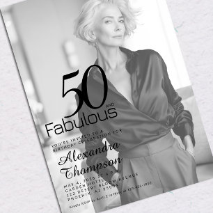 Vijftig en Fabulous Foto 50ste Verjaardagsfeestje Kaart
