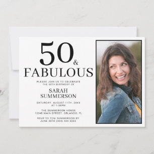 Vijftig en Fabulous Foto 50ste Verjaardagsfeestje Kaart