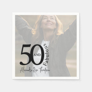 Vijftig en Fabulous Foto 50ste verjaardagsfeestje Servet