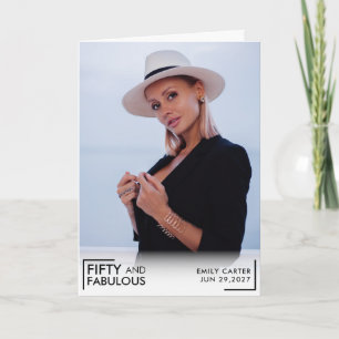 Vijftig en Fabulous Foto 50ste Verjaardagskaart Kaart