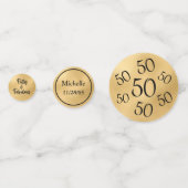 Vijftig en Fabulous Gouden Confetti (Achterkanten)