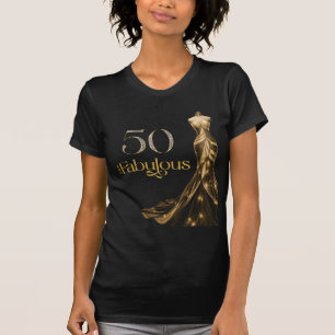 Vijftig en Fabulous Gouden Jurk Zwart 50ste Verjaa