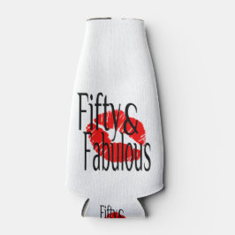 Vijftig en Fabulous met Hot Red Lips Flesjeskoeler