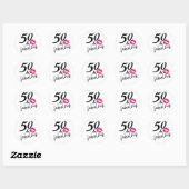 Vijftig en Fabulous Modern Script Kiss lipstick Ronde Sticker (Vel)