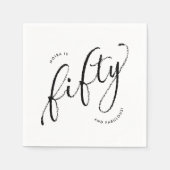 Vijftig en Fabulous Modern Wit 50ste verjaardag Servet (Voorkant)