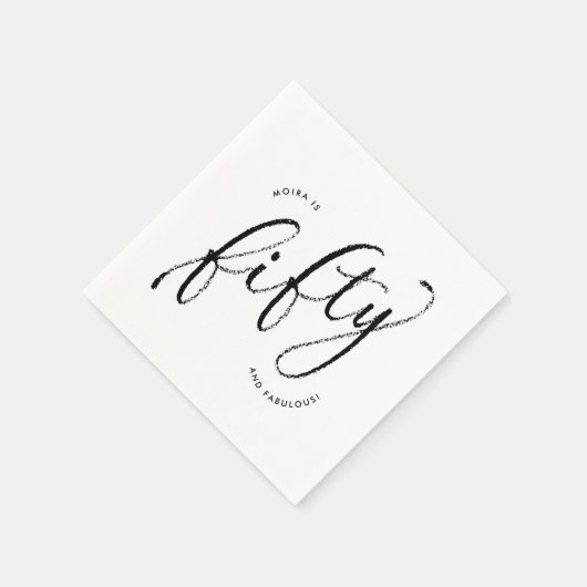 Vijftig en Fabulous Modern Wit 50ste verjaardag Servet (Hoek)
