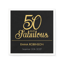 Vijftig en Fabulous Naam Datum 50ste Verjaardagsfe