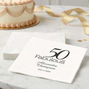 Vijftig en Fabulous Naam Datum 50ste Verjaardagsfe Servet