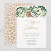 Vijftig en Fabulous Oerwoud 50ste verjaardag Kaart (Voorkant / Achterkant)