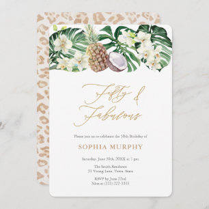 Vijftig en Fabulous Oerwoud 50ste verjaardag Kaart