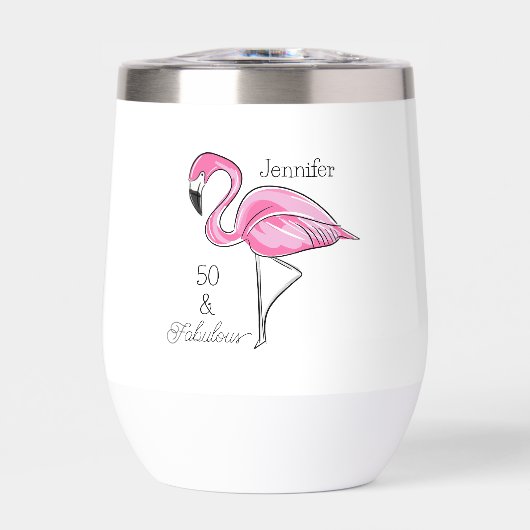 Vijftig en Fabulous Pink Flamingo Custom (Voorkant)