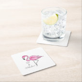 Vijftig en Fabulous Pink Flamingo Onderzetters (Insitu)