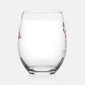 Vijftig en Fabulous Pink Flamingo Wijnglas Zonder Voet (Links)
