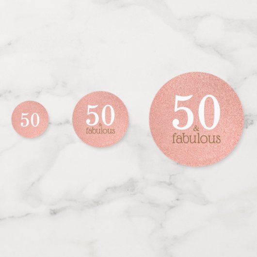 Vijftig en Fabulous Roos Goud 50e Verjaardagsfeest Confetti (Voorkanten)