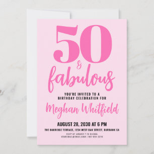 Vijftig en Fabulous Roze 50ste Verjaardagsfeest Kaart