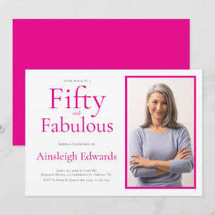Vijftig en Fabulous Roze 50ste Verjaardagsfeestje Kaart