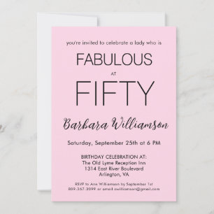 Vijftig en Fabulous Roze 50ste Verjaardagsfeestje  Kaart