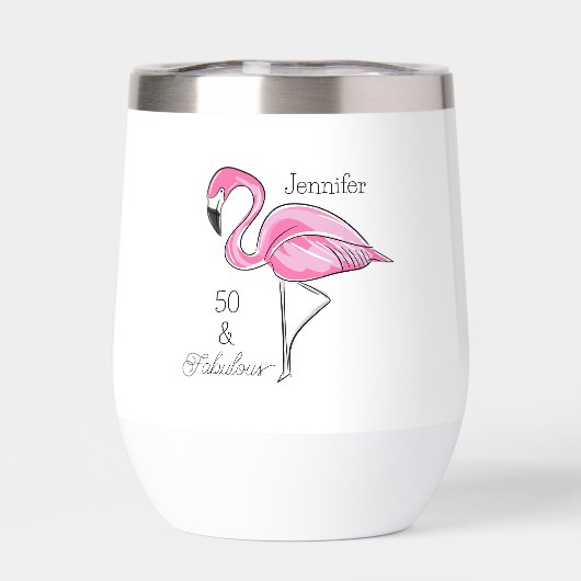 Vijftig en Fabulous Roze Flamingo Custom (Achterkant)