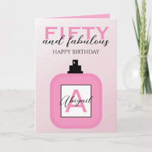 Vijftig En Fabulous Roze Parfum Verjaardag Kaart