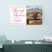 Vijftig en Fabulous Roze Script Banner (Beurs)