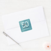 Vijftig en Fabulous Script 50e Verjaardag Vierkante Sticker (Envelop)