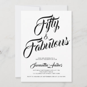 Vijftig en Fabulous Script 50e verjaardagsfeestje Kaart