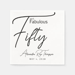 Vijftig en Fabulous Script 50ste verjaardagsfeestj Servet