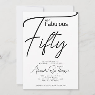 Vijftig en Fabulous Script 50ste verpartij Kaart