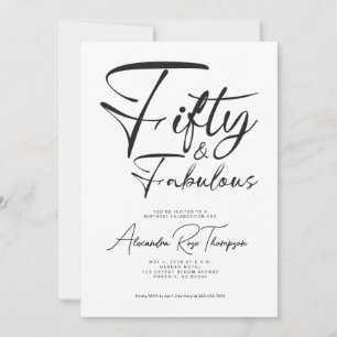 Vijftig en Fabulous Script 50ste verpartij Kaart