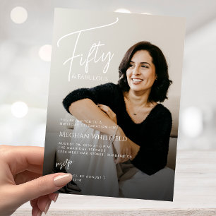 Vijftig en Fabulous Script Foto 50ste Verjaardag Kaart