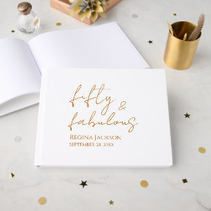 Vijftig En Fabulous Script Gouden 50ste Verjaardag Gastenboek