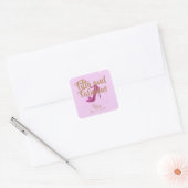 Vijftig en Fabulous Sparkly Hot Roze Schoen GirlyT Vierkante Sticker (Envelop)