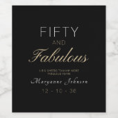 Vijftig en Fabulous Zwart Goud Wijn Etiket (Enkel label)