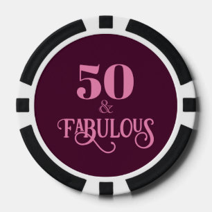 Vijftig en fantastisch Bourgondisch verjaardagsfee Poker Chips