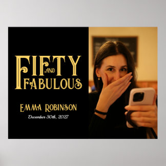 Vijftig en Fantastisch Foto 50ste Verjaardagsfeest Poster