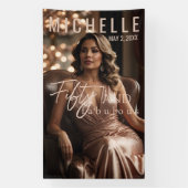 Vijftig en Fantastisch Glamoureuze Verjaardagsfees Spandoek (Verticaal)