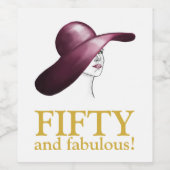 Vijftig en fantastische elegante vrouw wijn etiket (Enkel label)