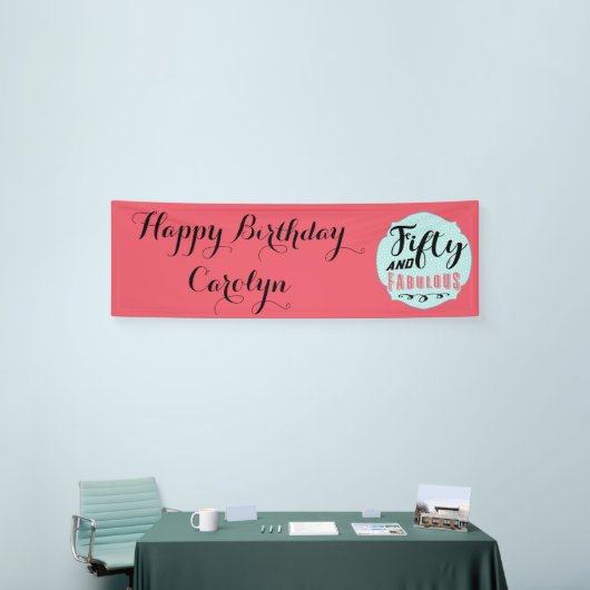 Vijftig en fantastische leuke verjaardagsfeestbann spandoek (Beurs)
