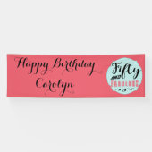 Vijftig en fantastische leuke verjaardagsfeestbann spandoek (Horizontaal)