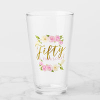Vijftig en fantastische roze gouden typografie