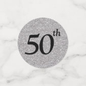 Vijftig en fantastische zilveren zwarte glitter ta confetti (Kleine voorkant)