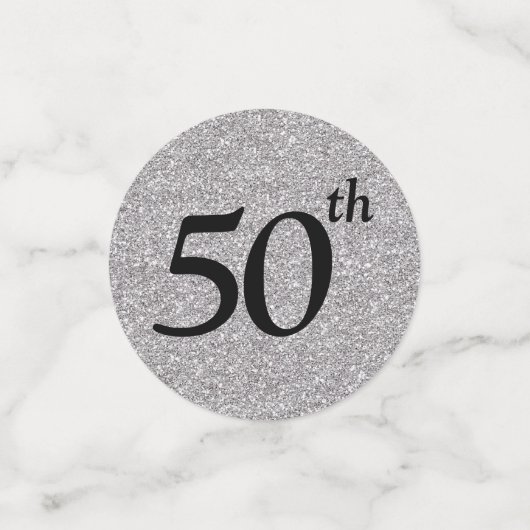 Vijftig en fantastische zilveren zwarte glitter ta confetti (Kleine voorkant)