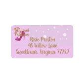 Vijftig en handig meisjeSparkly Hot Pink Gold-teks Etiket (Voorkant)