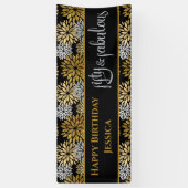 Vijftig en heerlijk zwarte en gouden gelukkige ver spandoek (Verticaal)