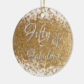 Vijftig en ruim geplateerd Faux Gold Foil Keramisch Ornament (Links)