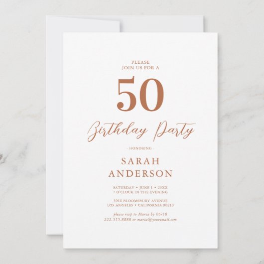 Vijftig en verbluffend verbrand Sinaasappel Boho B Kaart (Achterkant)