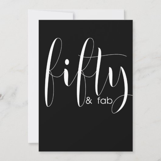 Vijftig en vijftig Fab, 50e verjaardag Uitnodiging (Achterkant)