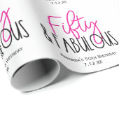 Vijftig & Fabulous 50ste Verjaardag met Aangepaste Cadeaupapier (Rol Hoek)