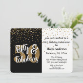 Vijftig & Fabulous Gold Faux Glitter Verjaardagsfe Kaart (Staand voorkant)